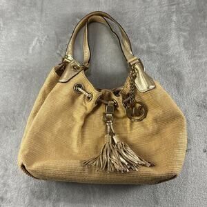 Michael Kors Marina Large Gathered Tote Gold Summer Shoulder Satchel Bag